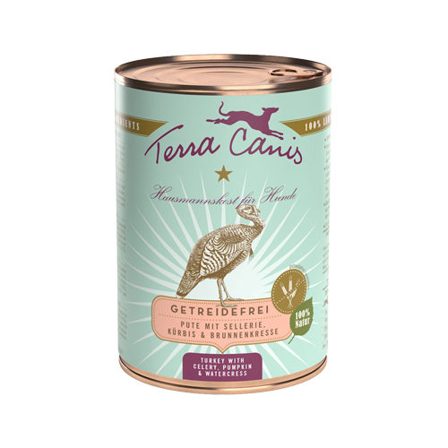 Terra Canis Getreidefrei Hundefutter – Dosen – Pute mit Sellerie – 6 x 400 g