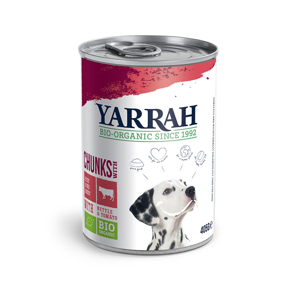 Yarrah Bio Chunks in Soße Hundefutter – Dosen – Rind – 12 x 405 g Yarrah Bio Chunks in Soße Hundefutter – Dosen – Rind – 12 x 405 g