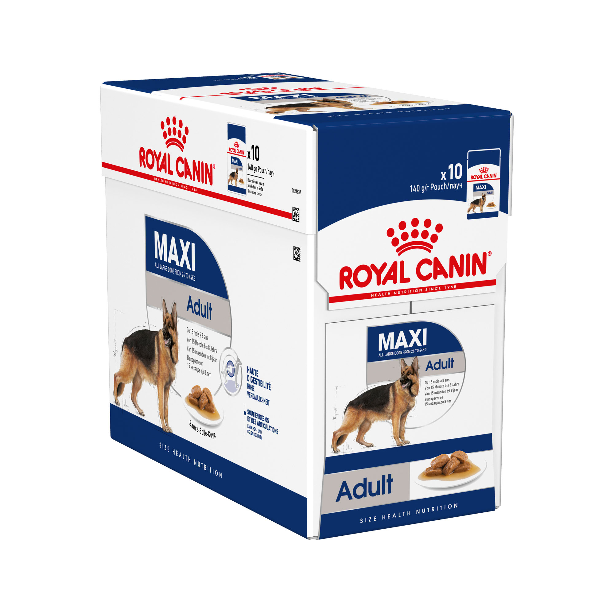 Royal Canin Maxi Adult Hundefutter – Frischebeutel – 10 x 140 g
