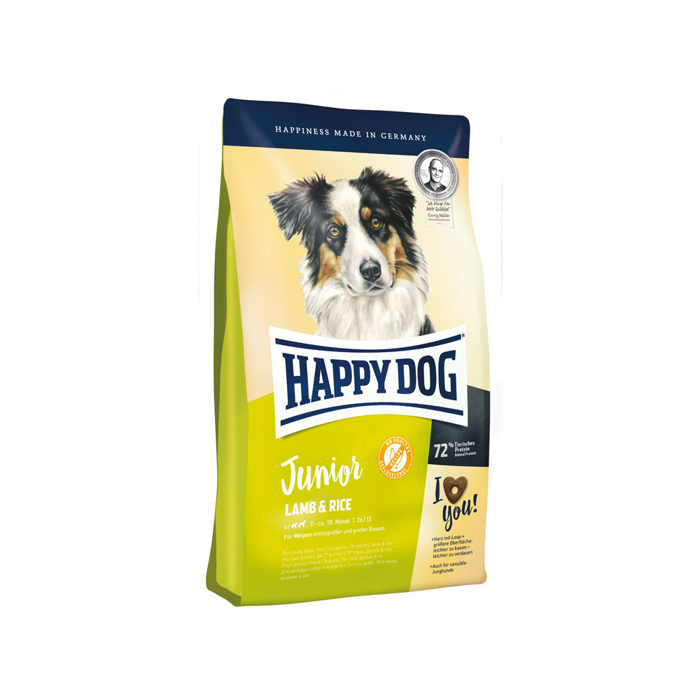 Happy Dog Supreme Young Junior Hundefutter – Lamm & Reis – 4 kg