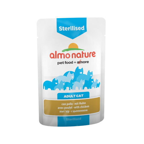 Almo Nature Sterilised Katzenfutter – Frischebeutel – Huhn – 30 x 70 g