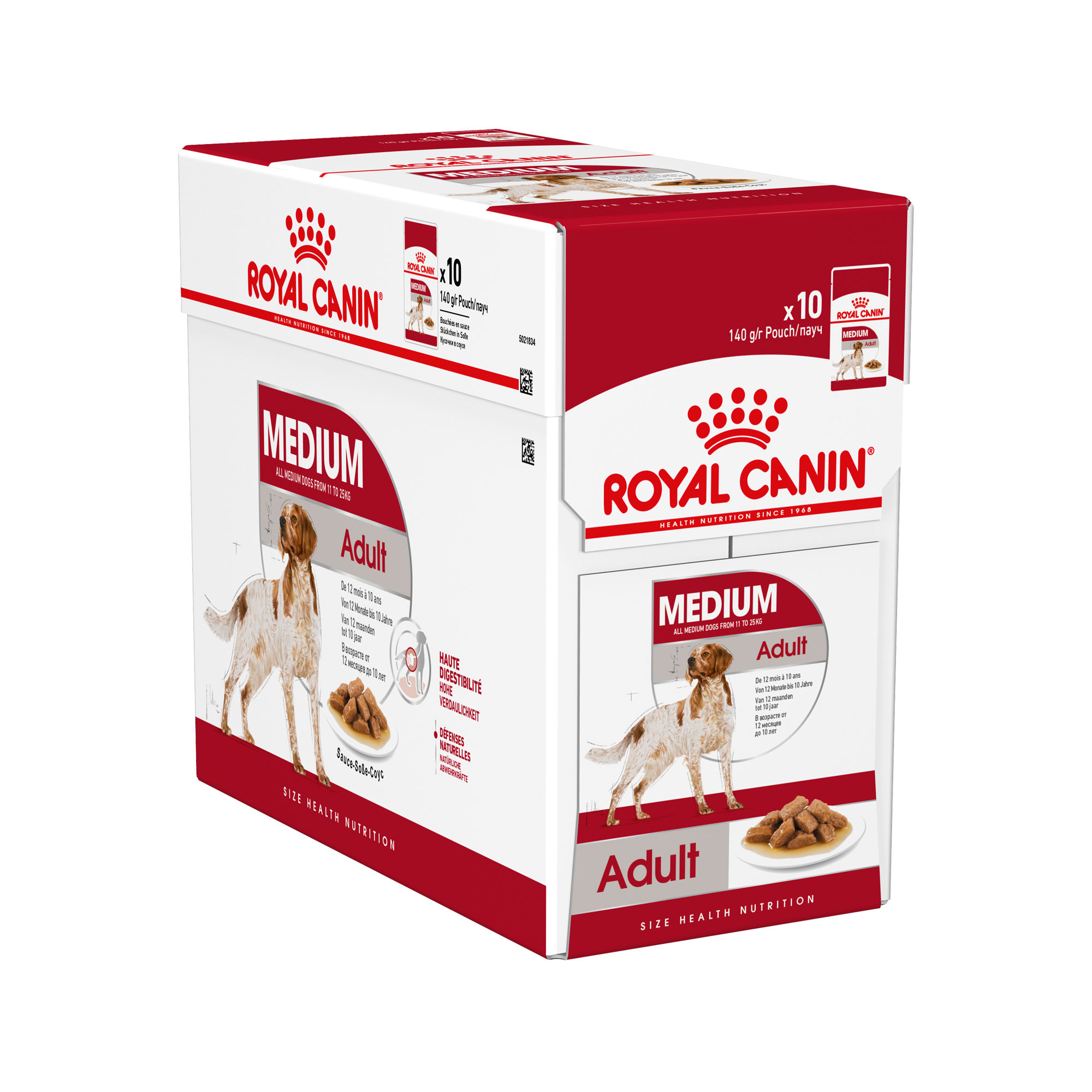 Royal Canin Medium Adult Hundefutter – Frischebeutel – 10 x 140 g