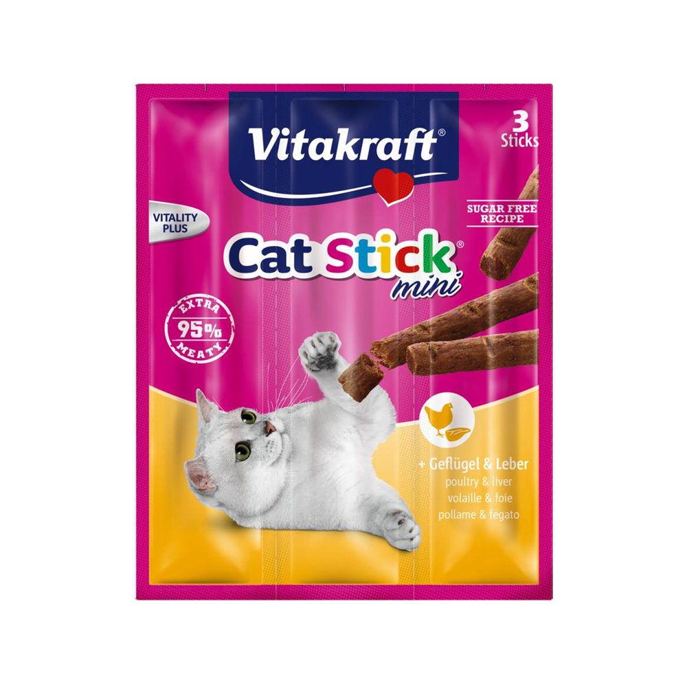 Vitakraft Cat Stick Mini – Geflügel & Leber – 3 Stöcke
