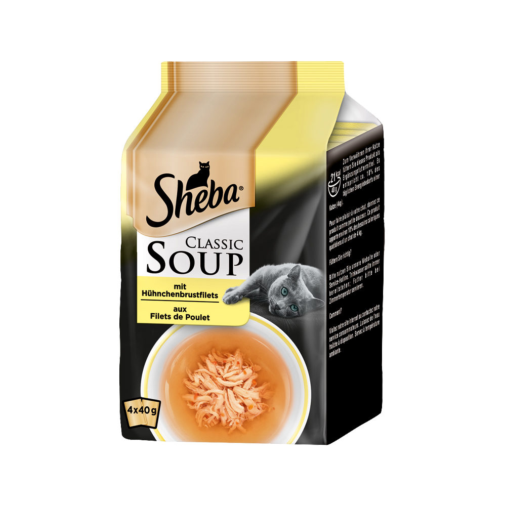 Sheba Classic Soup Multipack Katzenfutter – Hünchenbrustfilet – 4 x 40 g