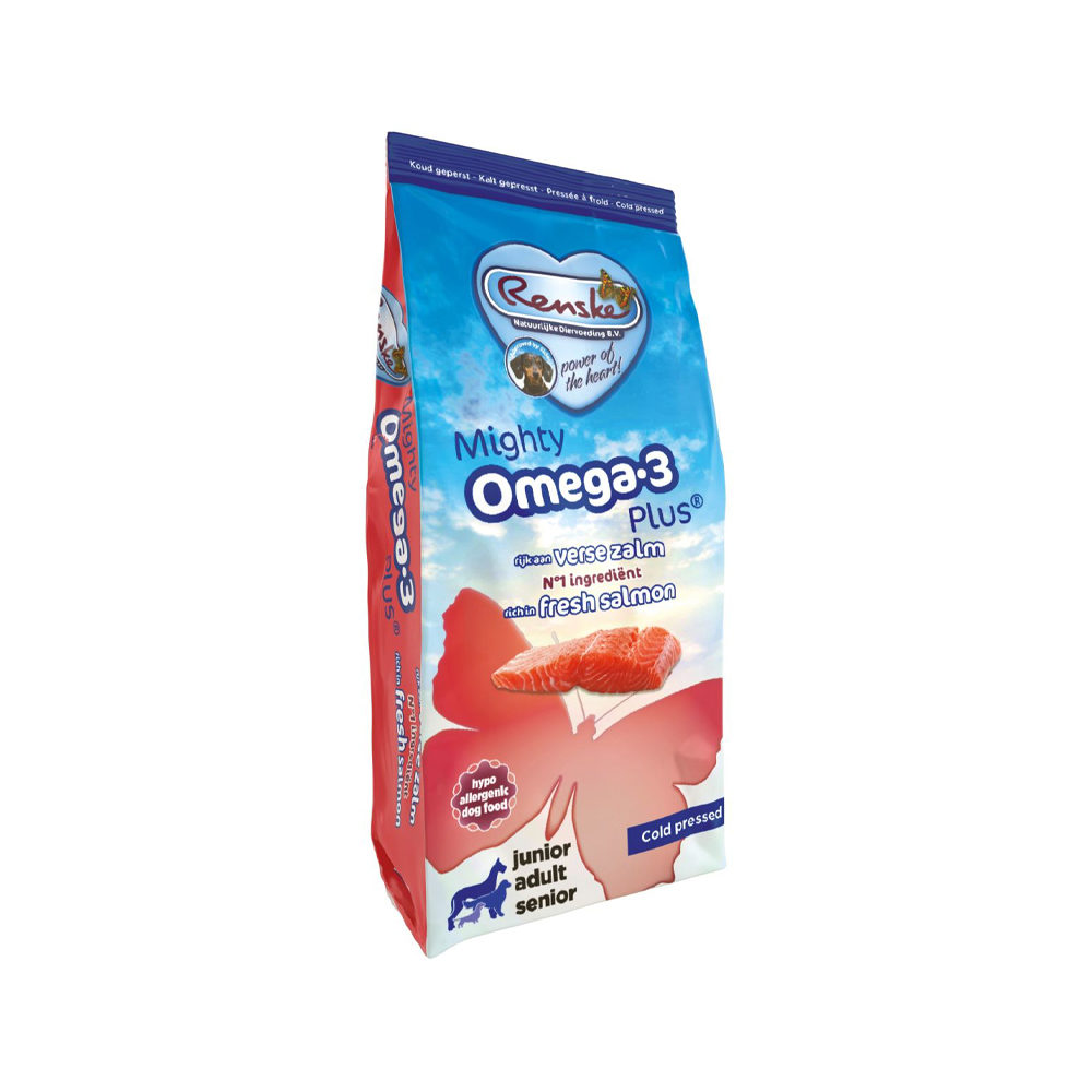 Renske Mighty Omega 3 Plus Cold Pressed Hundefutter – Lachs – 3 kg