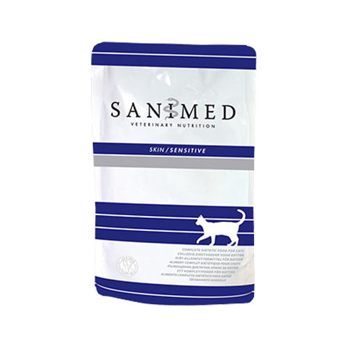 SANIMED Skin Sensitive Cat – 24x 100 g Frischebeutel