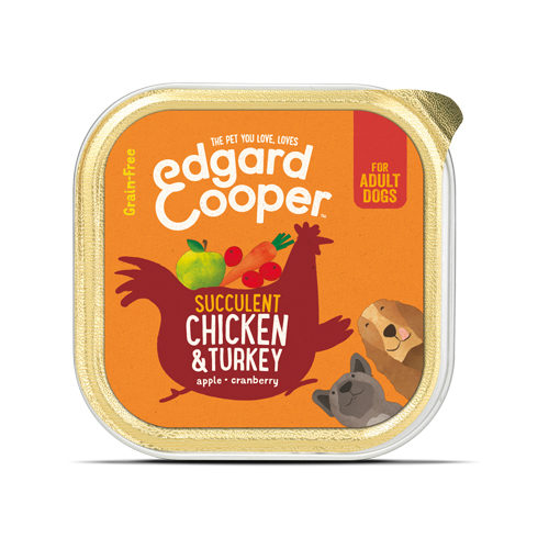 Edgard & Cooper Adult Hundefutter – Schälchen – Huhn & Truthahn – 11 x 150 g