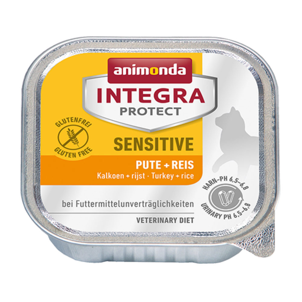 Animonda Integra Protect Sensitive Katzenfutter – Schälchen – Pute & Reis – 16 x 100 g