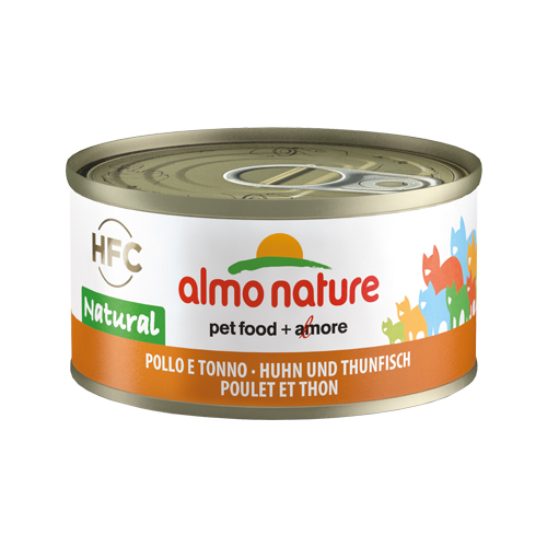 Almo Nature HFC 70 Natural Katzenfutter – Dosen – Huhn & Thunfisch – 24 x 70 g
