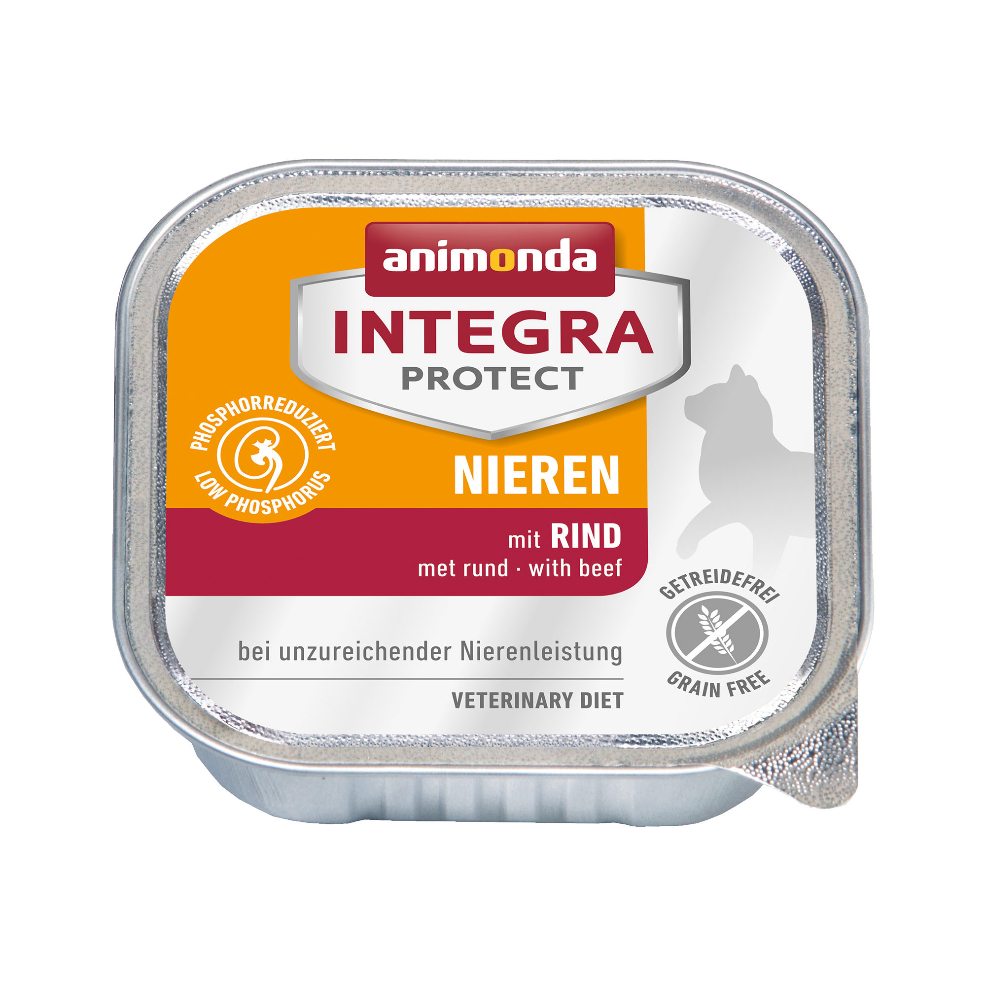 Animonda Integra Protect Nieren Katzenfutter – Schälchen – Rind – 16 x 100 g