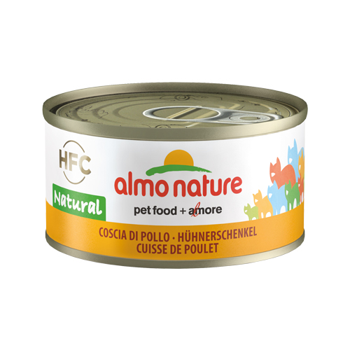 Almo Nature HFC 70 Natural Katzenfutter – Dosen – Hühnerschenkel – 24 x 70 g