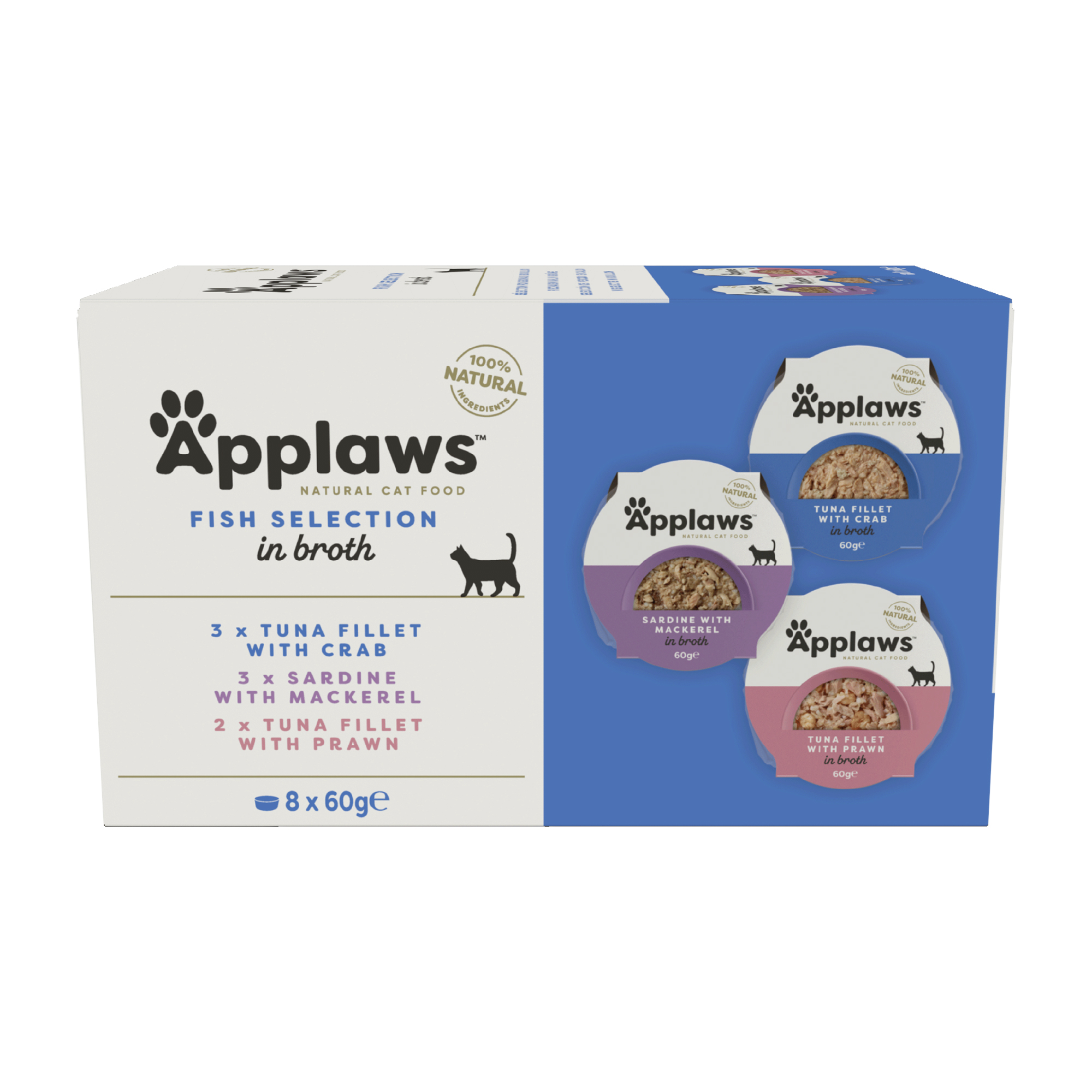 Applaws Multipack Katzenfutter – Frischebeutel – Fish Selection – 8 x 60 g