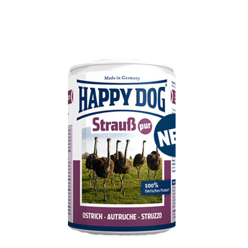 Happy Dog pur – Hundefutter – Strauß – 6 x 400 g