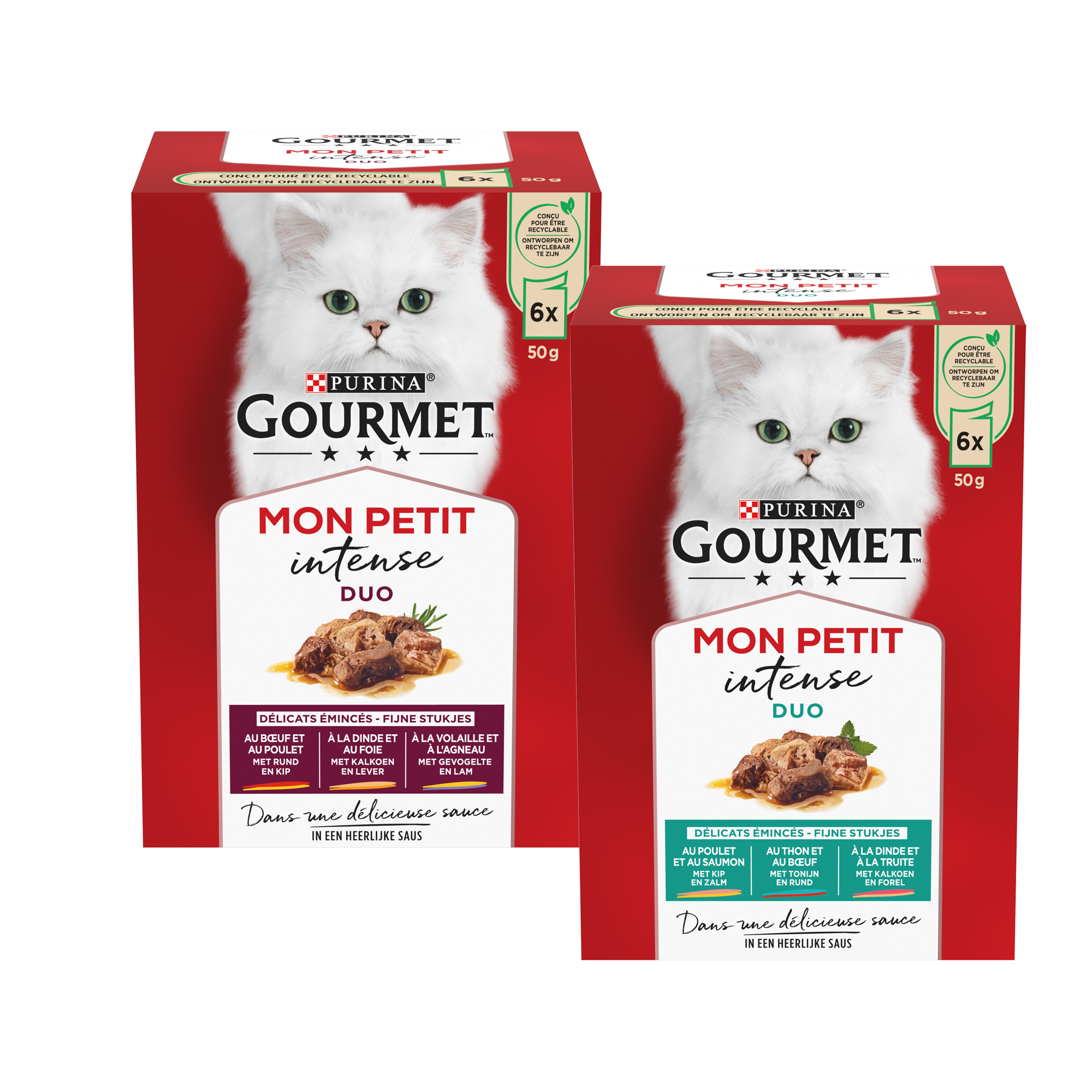 Gourmet Mon Petit DUO – Huhn & Lachs, Thunfisch & Rind, Truthahn & Forelle – 12 x 50 g Gourmet Mon Petit DUO – Huhn & Lachs, Thunfisch & Rind, Truthahn & Forelle – 12 x 50 g
