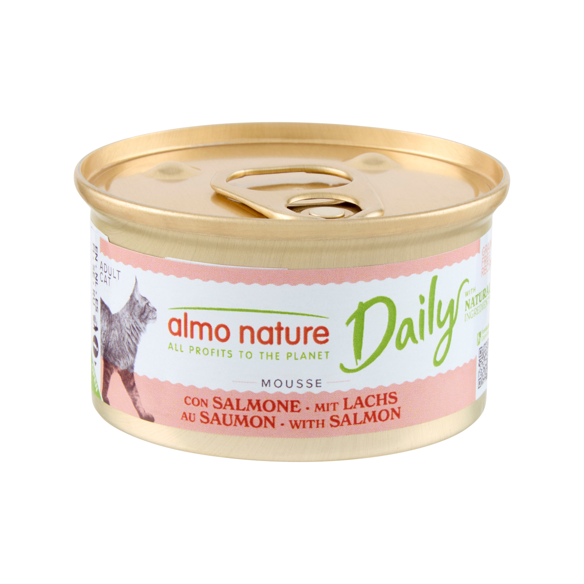 Almo Nature Daily Mousse Katzenfutter – Dosen – Lachs – 24 x 85 g