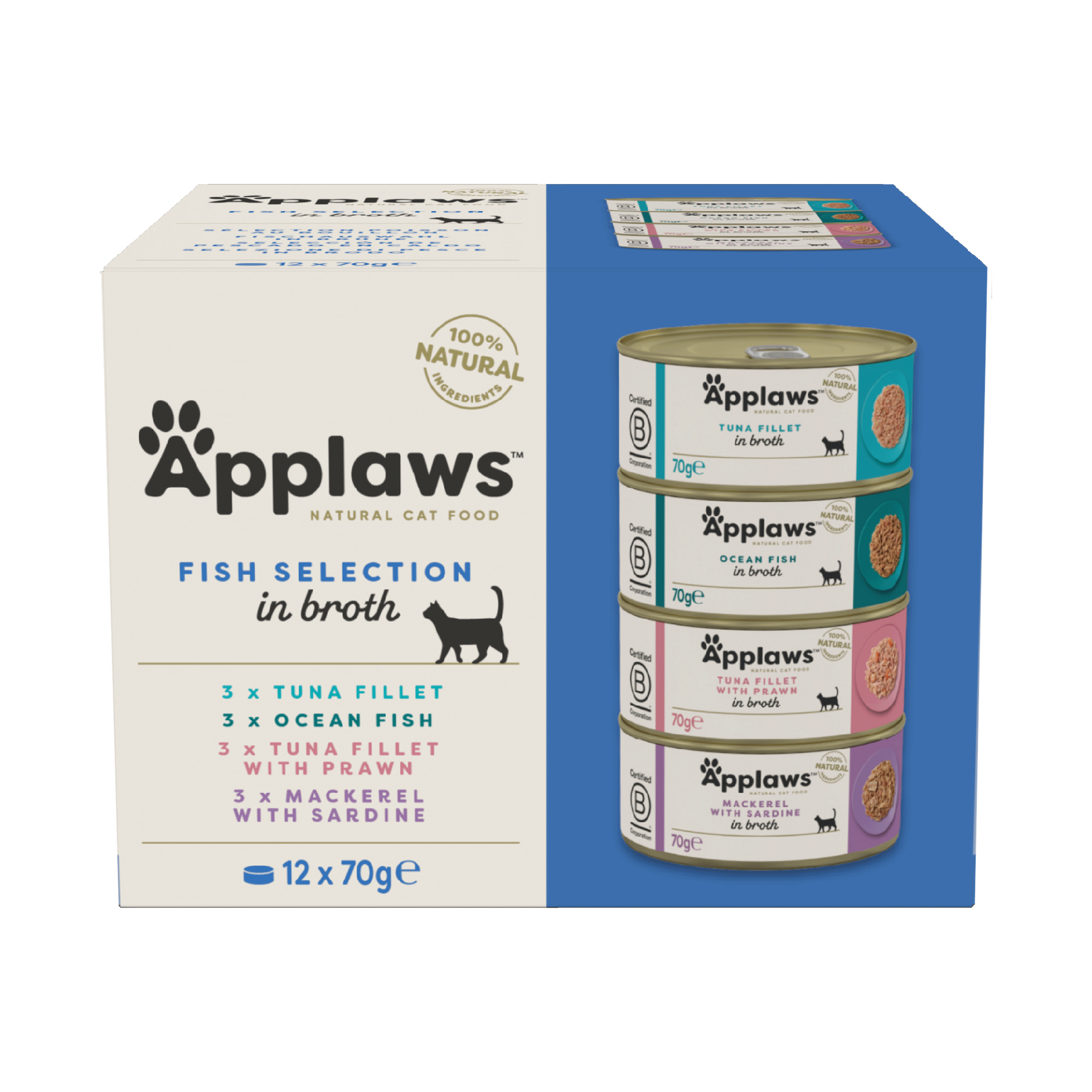 Applaws Fish Collection Katzenfutter – Dosen – 12 x 70 g