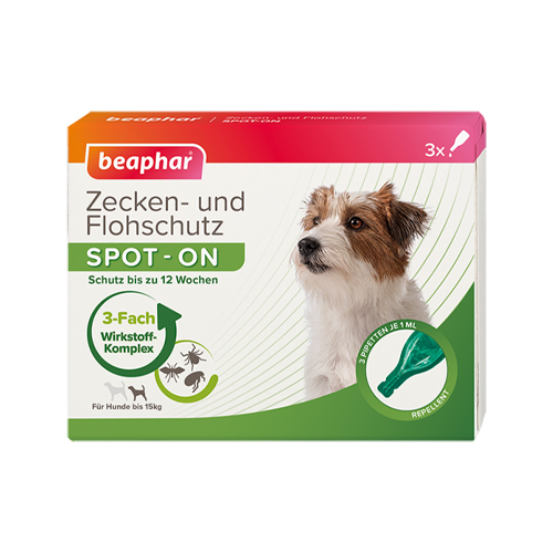 Beaphar Zecken- und Flohschutz Spot-On für kleine Hunde – 3 x 1 ml