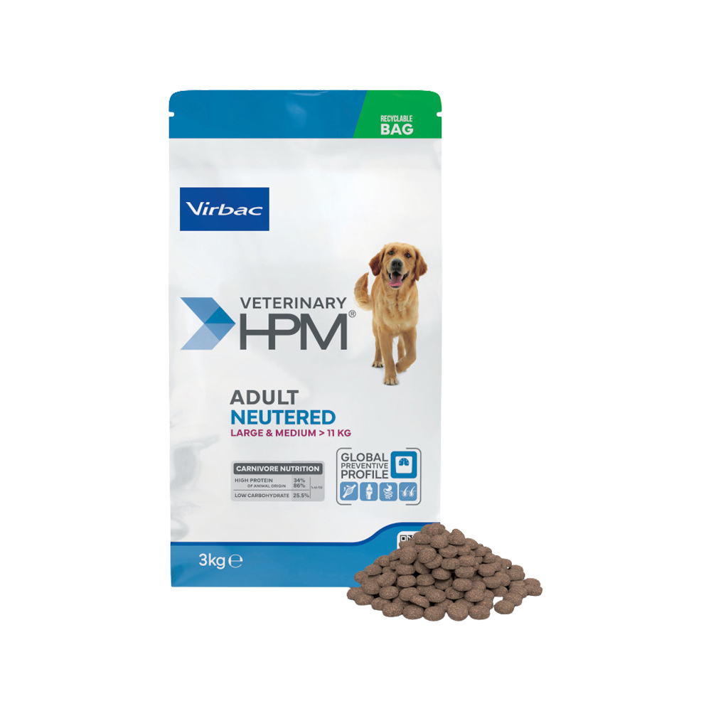Veterinary HPM -Adult Neutered Dog – Large & Medium Hundefutter – 7 kg