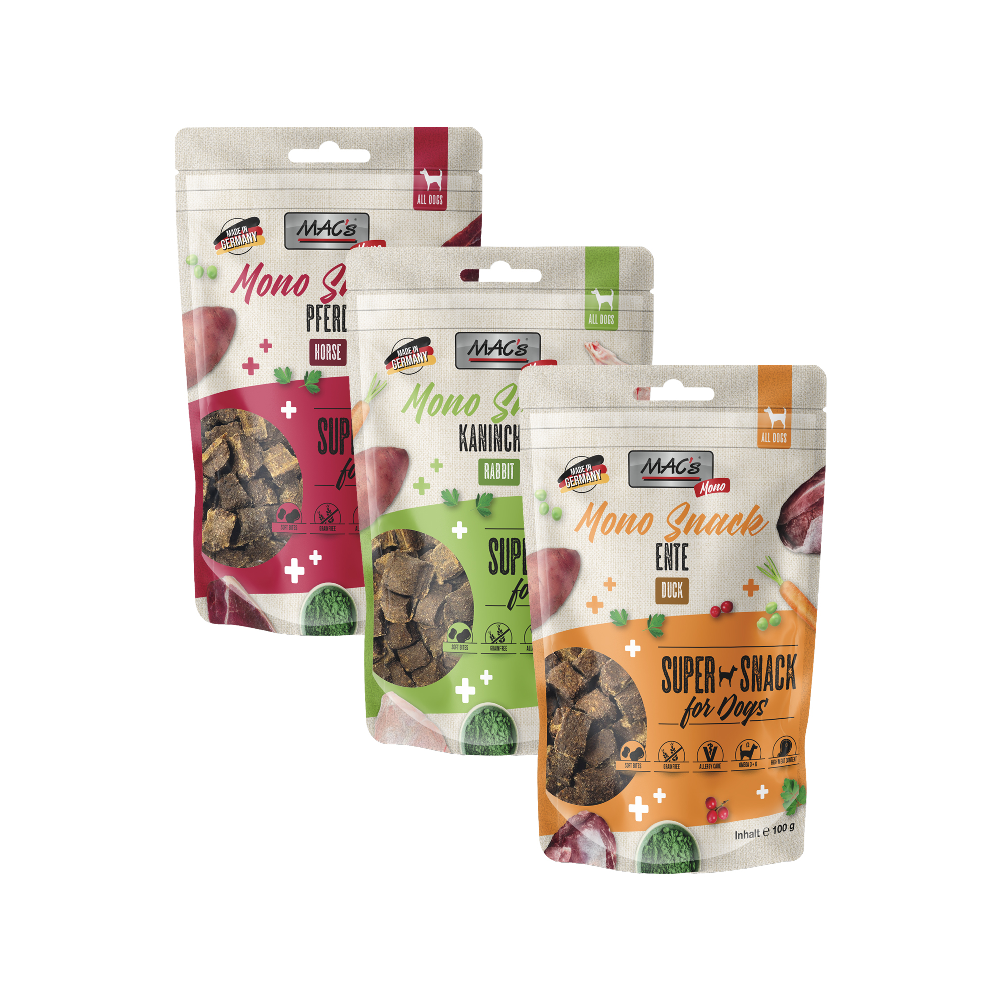 MAC's Dog Snack Monoprotein - Paard - 3 x 100 g