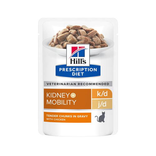Hill’s Prescription Diet k/d + Mobility Katzenfutter – Frischebeutel – 12 x 85 g