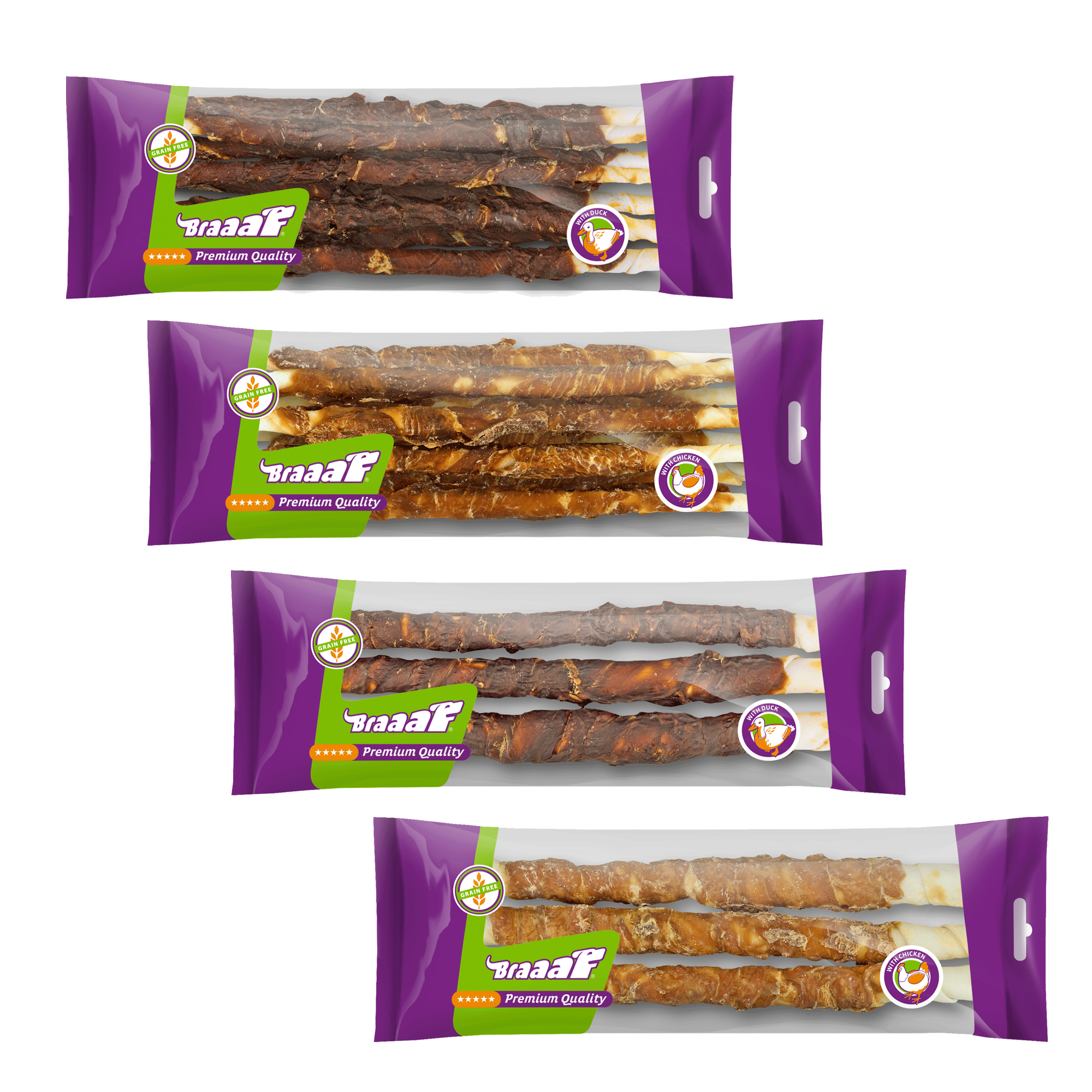 Braaaf Twister Huhn (240 g) – 8 x 25 cm