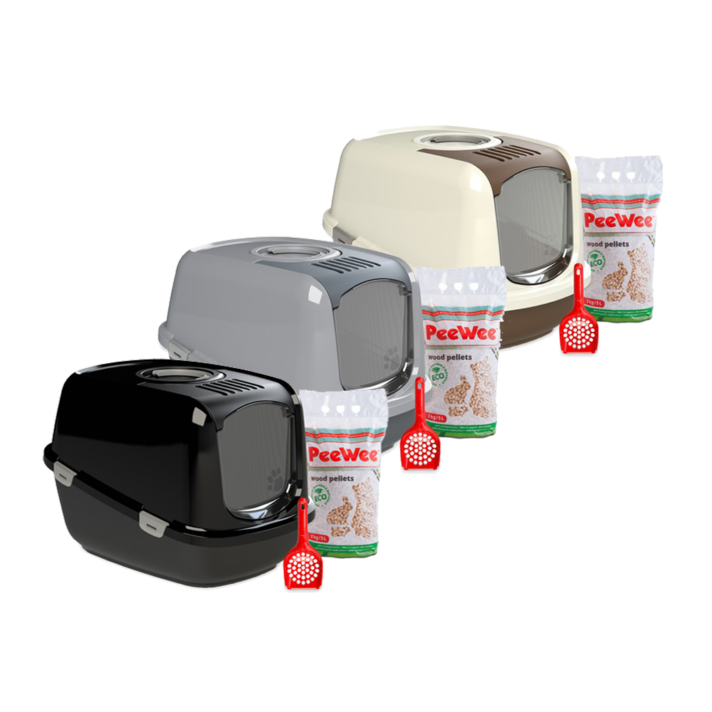 PeeWee EcoDome Katzentoilette Klappe (Inklusive Filterdeckel) – Grau