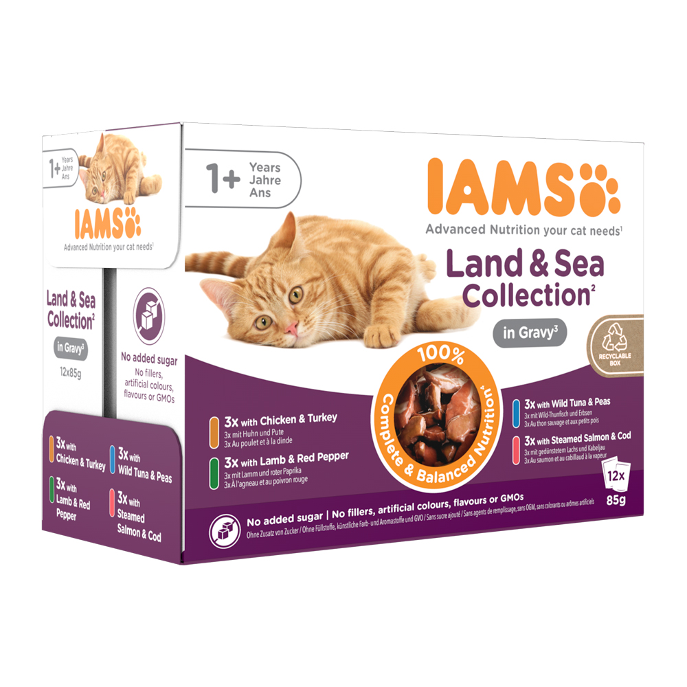 Erwachsene Katze Nassfutter – Land & Sea Collection – Sauce – 12 x 85 g