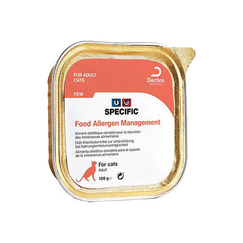 SPECIFIC Food Allergen Management FDW Katzenfutter – Schälchen – 4 x 7 x 100 g