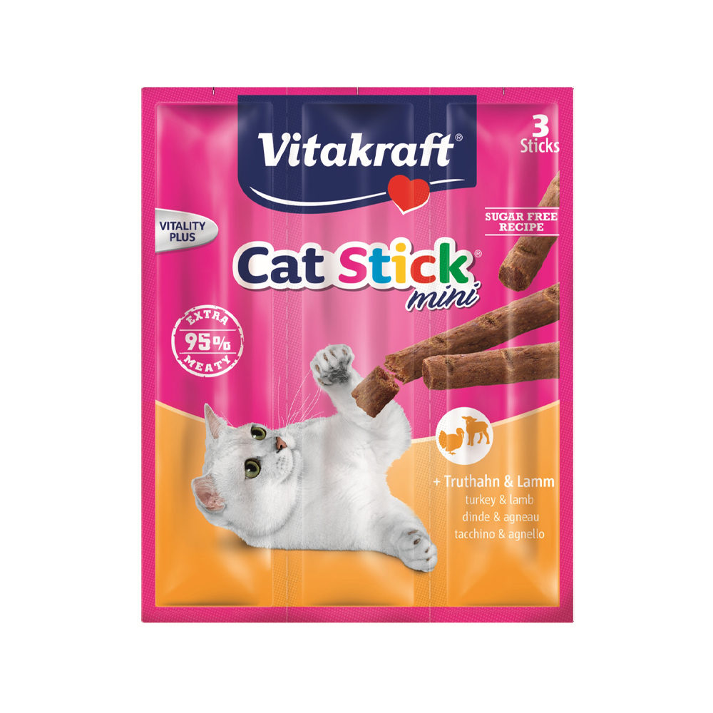 Vitakraft Cat Stick Mini – Pute & Lamm – 3 Stöcke