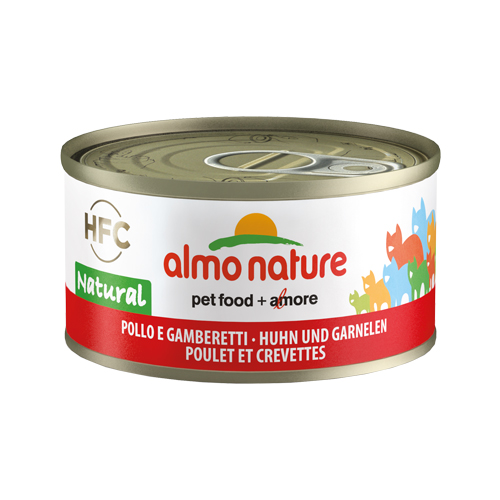 Almo Nature HFC 70 Natural Katzenfutter – Dosen – Huhn & Garnelen – 24 x 70 g