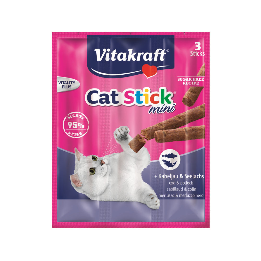 Vitakraft Cat Stick Mini – Kabeljau & Seelachs – 3 Stöcke