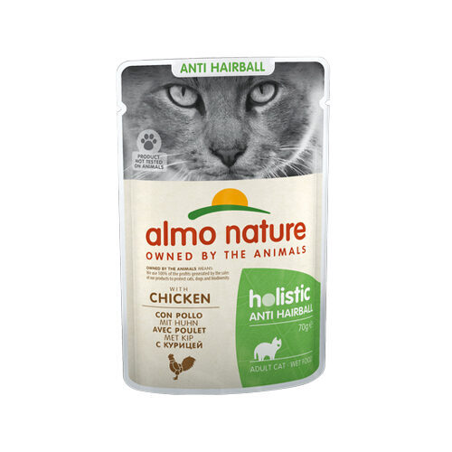 Almo Nature Anti Hairball Katzenfutter – Frischebeutel – Huhn – 30 x 70 g
