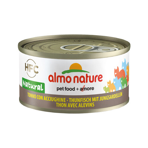 Almo Nature HFC 70 Natural Katzenfutter – Dosen – Thunfisch & Junge Anchovis – 24 x 70 g