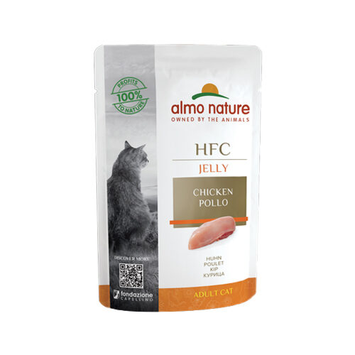 Almo Nature HFC Jelly Katzenfutter – Frischebeutel – Huhn – 24 x 55 g