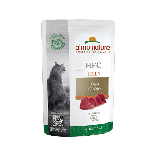 Almo Nature HFC Jelly Katzenfutter – Frischebeutel – Thunfisch – 24 x 55 g