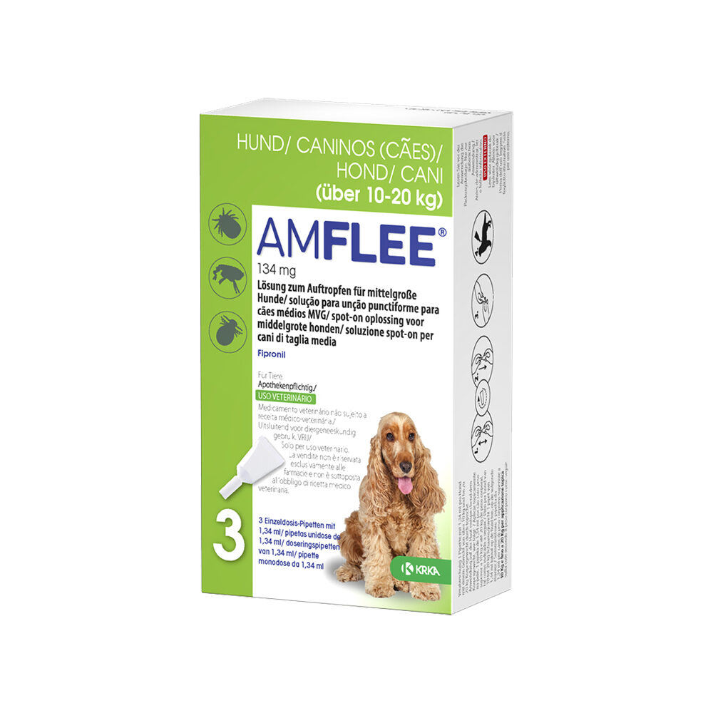 Amflee Combo Spot-on Hund 134 mg – 10 – 20 kg – 3 Pipetten