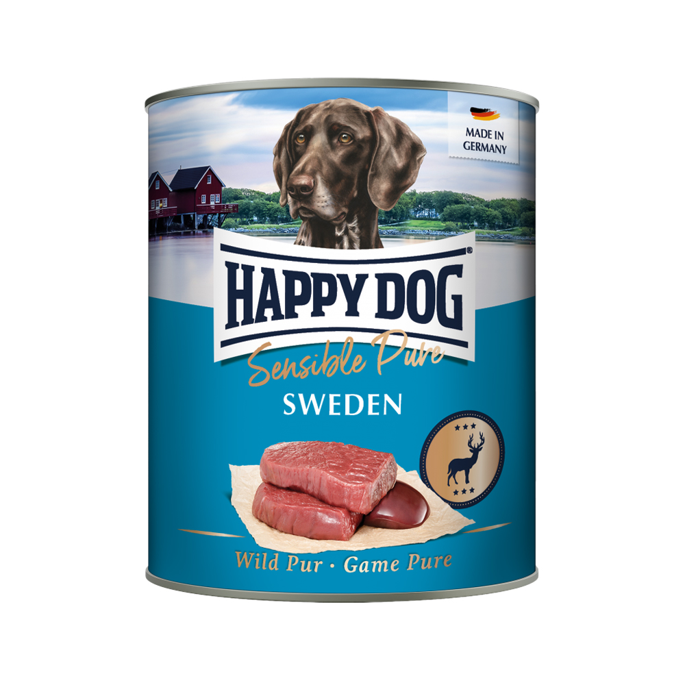Happy Dog Pur Hundefutter – Dosen – Wild – 6 x 200 g