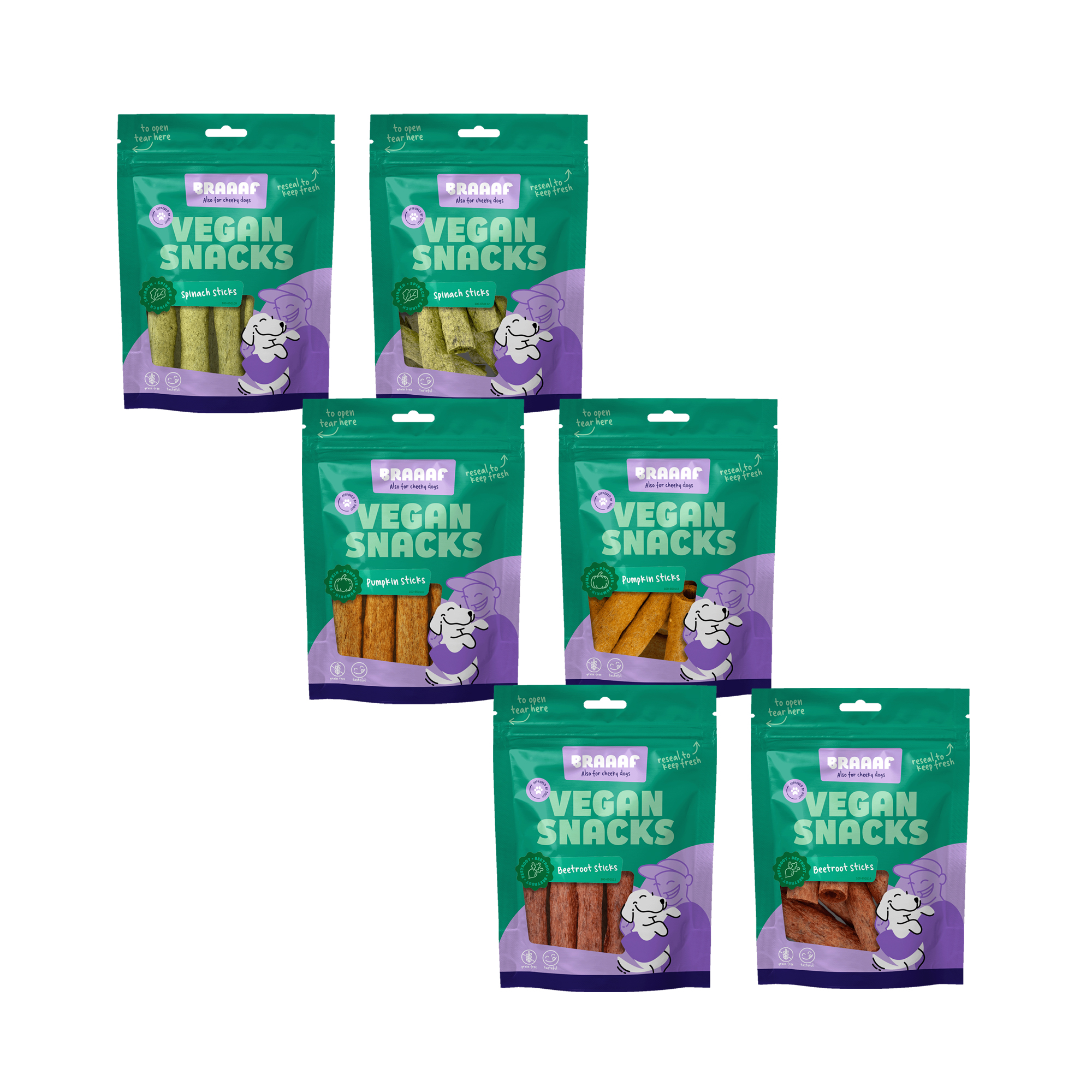 Braaaf  Vegan Snack Sticks – Kürbis – 6 cm