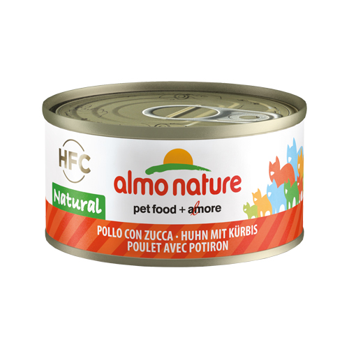 Almo Nature HFC 70 Natural Katzenfutter – Dosen – Huhn & Kürbis – 24 x 70 g