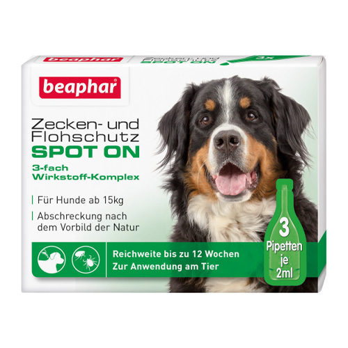 Beaphar Zecken- und Flohschutz Spot-On für große Hunde – 3 x 2 ml