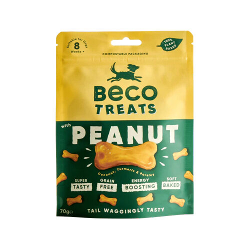 Beco Treats – Erdnuss mit Kokosnuss & Kurkuma – 70 g Beco Treats – Erdnuss mit Kokosnuss & Kurkuma – 70 g
