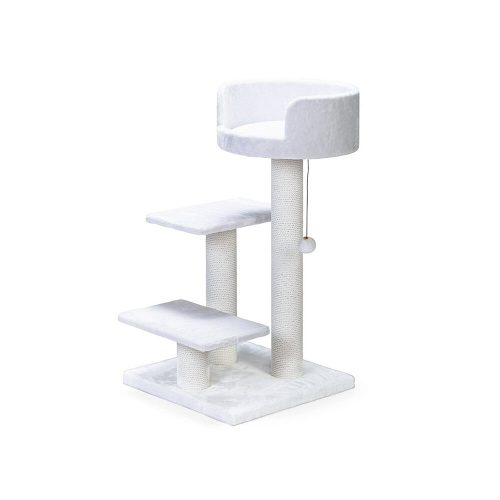 Beeztees Kratzmöbel Serpa Figo – Weiß – 50 x 50 x 92 cm