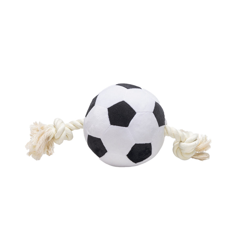 Beeztees Fußball mit Seil – 27 cm Beeztees Fußball mit Seil – 27 cm