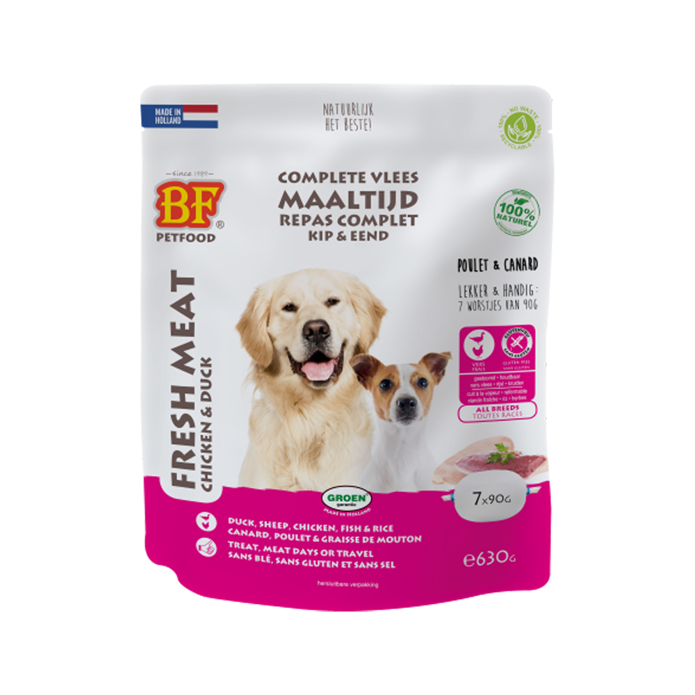 Biofood Frischfleisch Hundefutter – Frischebeutel – Ente – 7 x 90 g Biofood Frischfleisch Hundefutter – Frischebeutel – Ente – 7 x 90 g