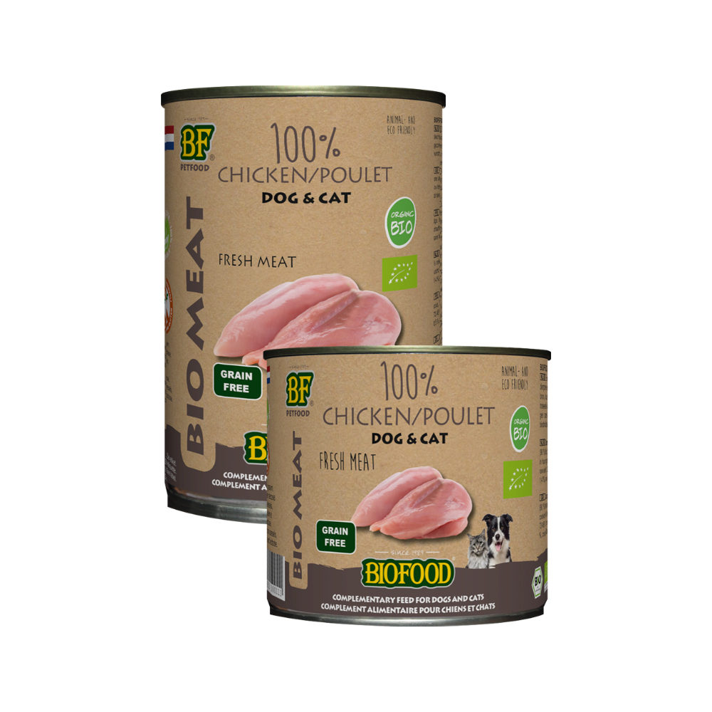 Biofood Organic 100% Huhn – Hund & Katze – 12 x 200 g