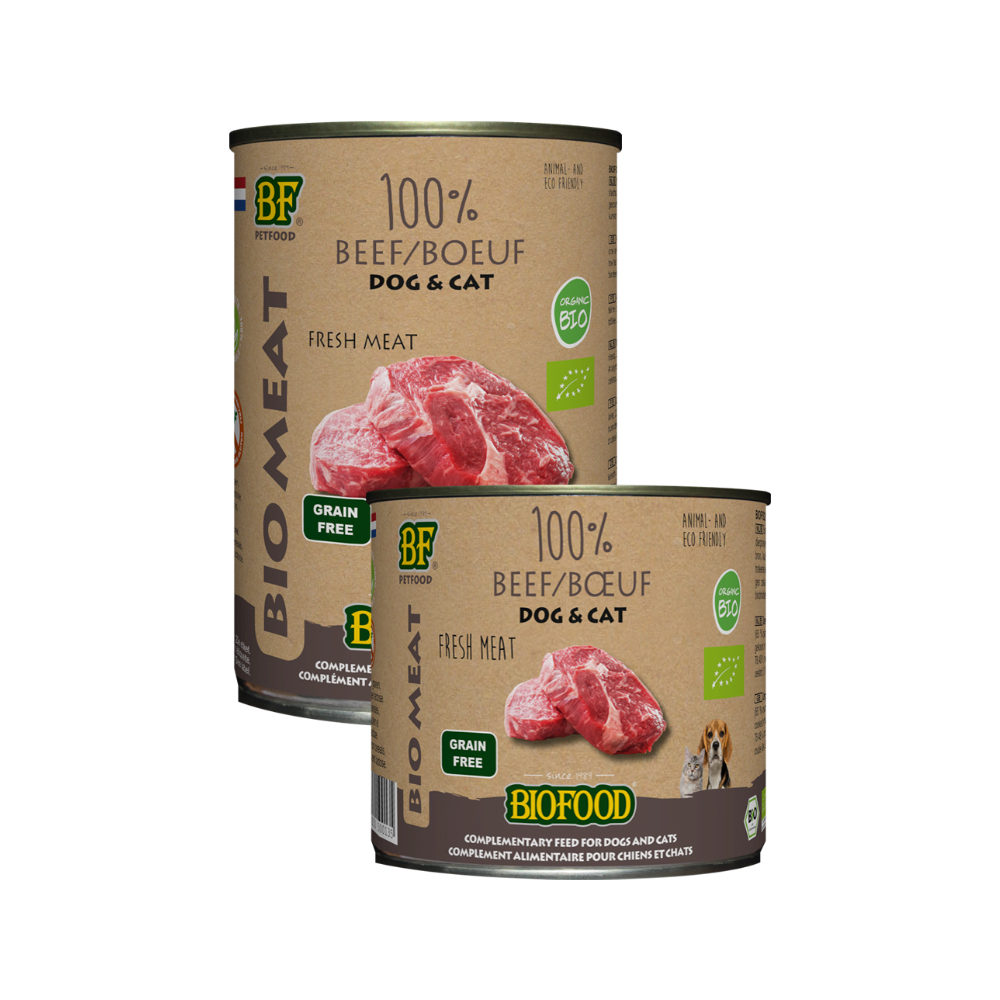 Biofood Organic 100% Rind – Hund & Katze – 12 x 400 g