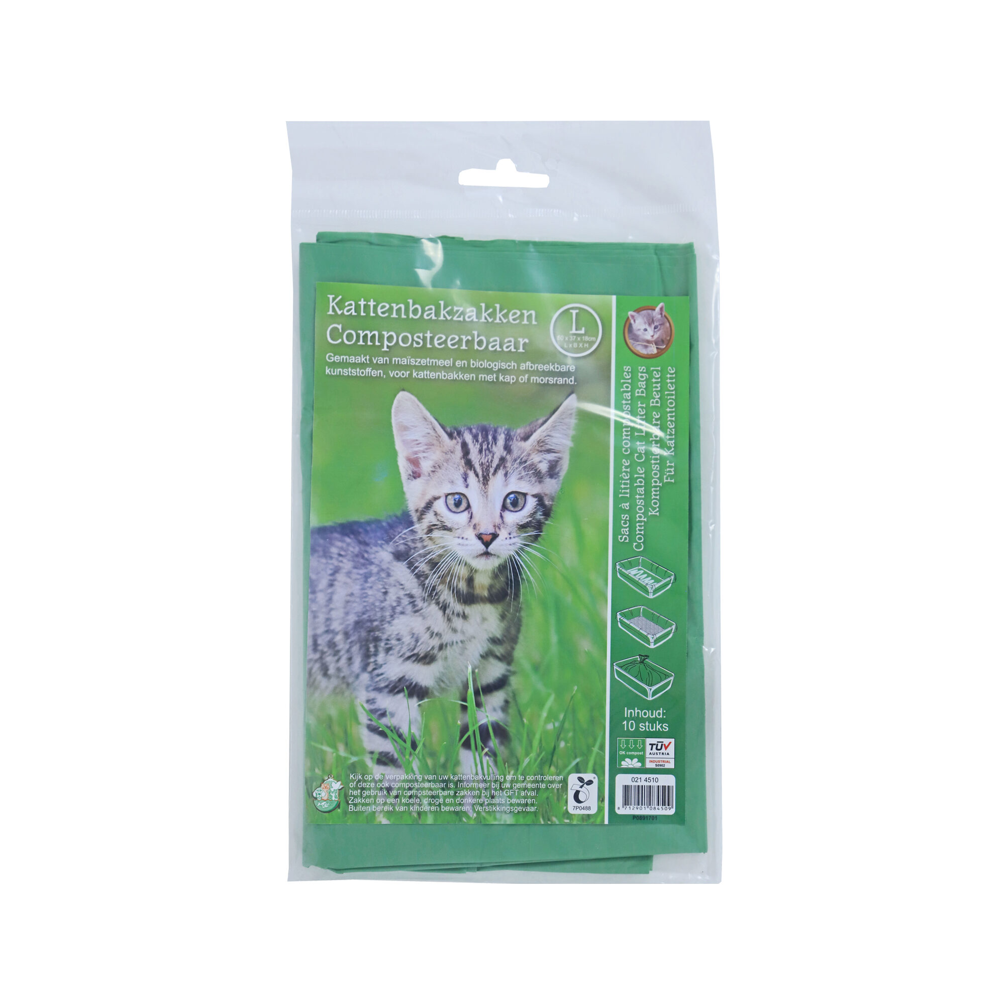 Abfallbehälter Tasche kompostierbar -Grün – XL – 51x20x46 cm – 10 Stücke