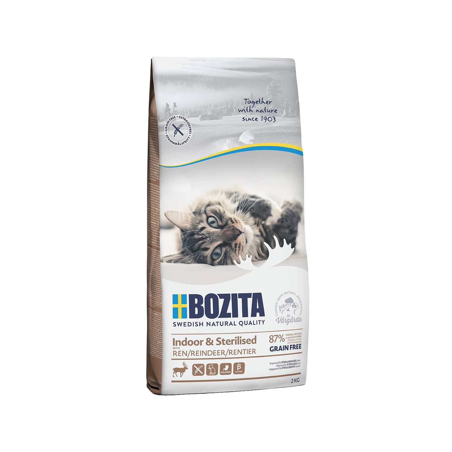 Bozita Indoor & Sterilised Grain Free – 10 kg – Rentier