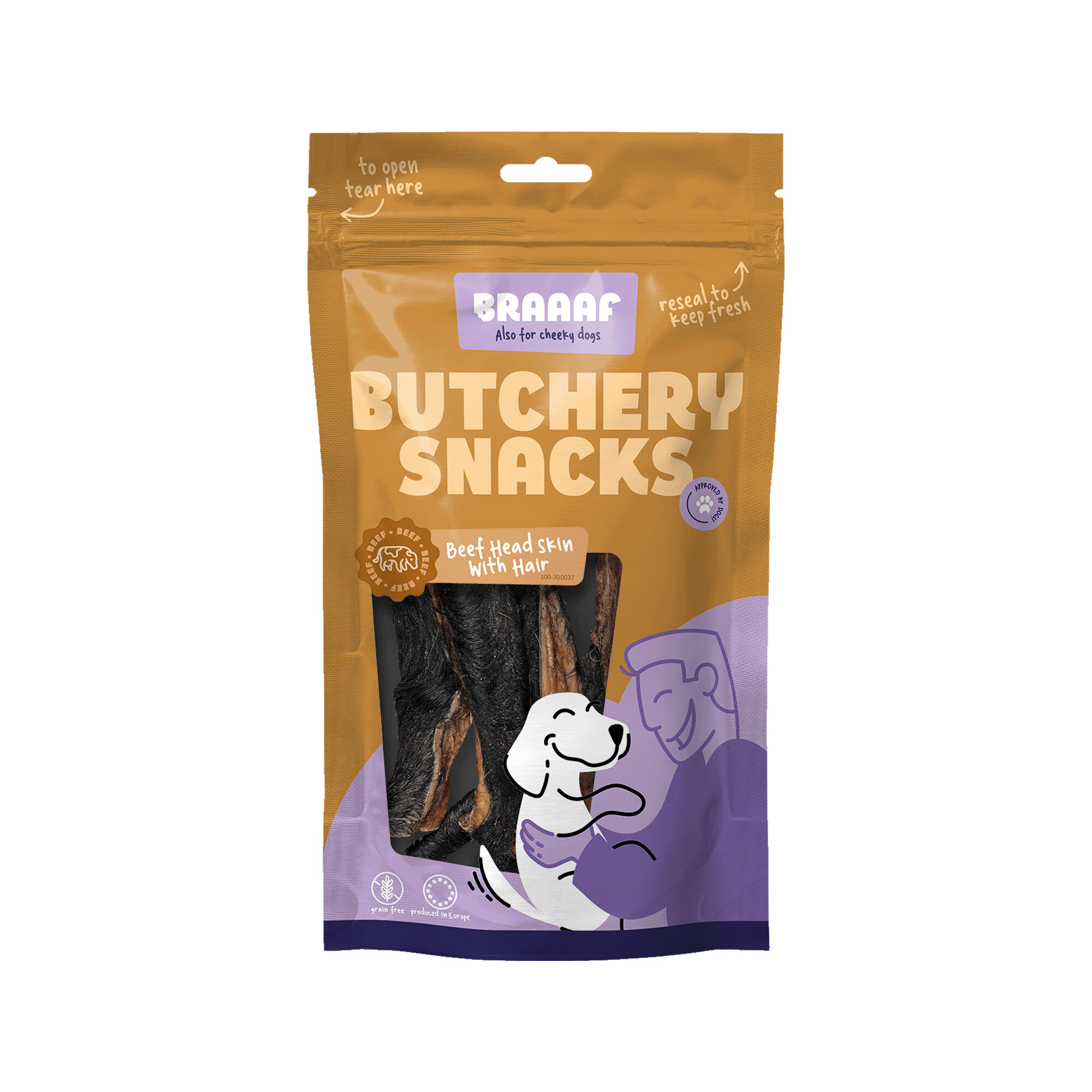 Braaaf Rinderkopfhaut mit Haar – 150 g Braaaf Rinderkopfhaut mit Haar – 150 g