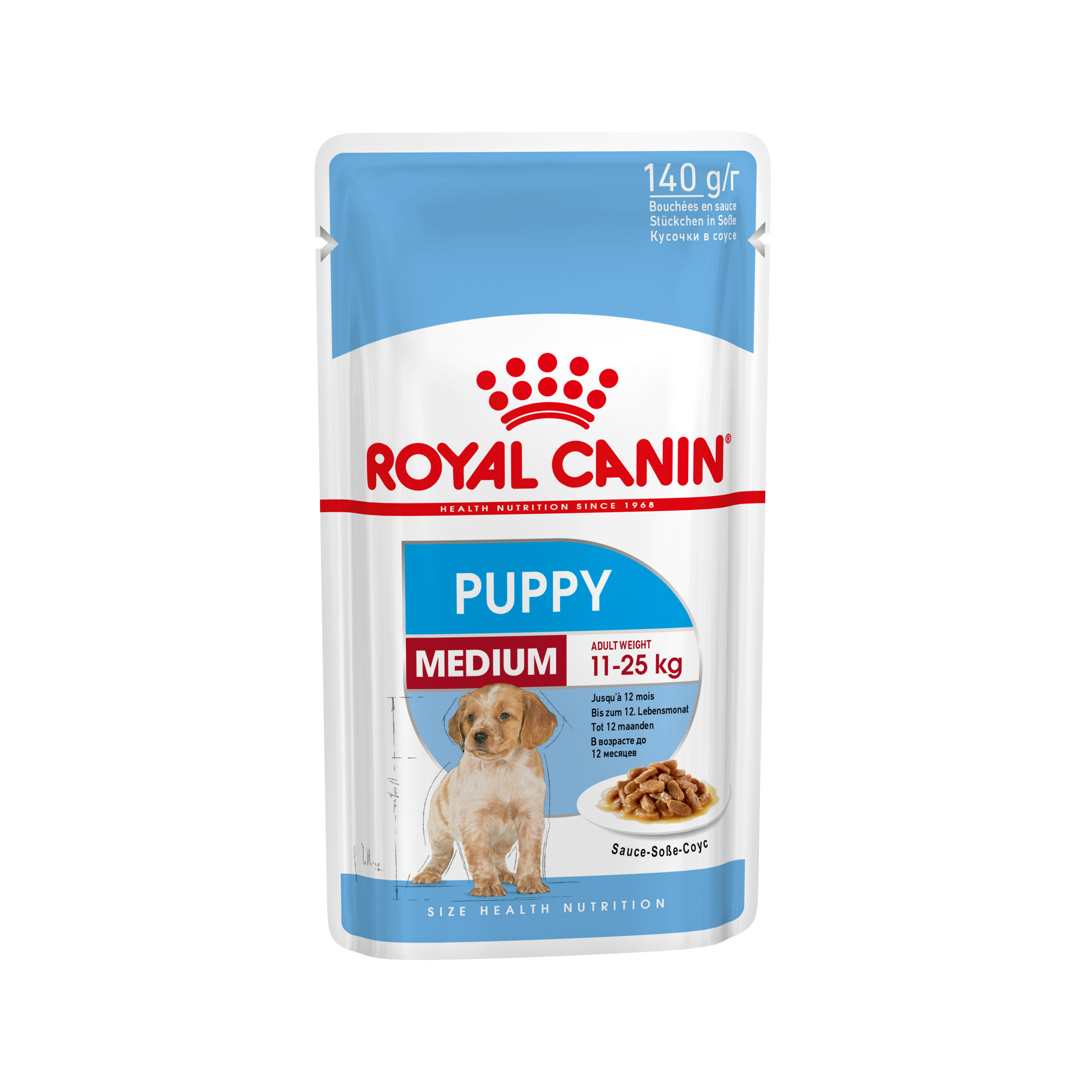 Royal Canin Medium Puppy Hundefutter – Frischebeutel – 10 x 140 g
